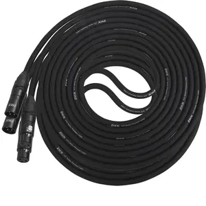 2 Pack LyxPro Balanced XLR Cable 15 ft Premium Series Professional Microphone Cable, Powered Speakers and Other Pro Devices Cable, Black