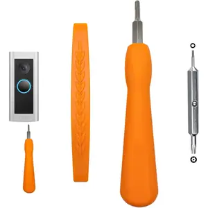 Ring Doorbell Screwdriver - T6 + T15 with Pry Tool for WiFi Reset & Battery Replacement - Universal Maintenance Security Torx Set for All Ring Video Doorbell Models - Orange