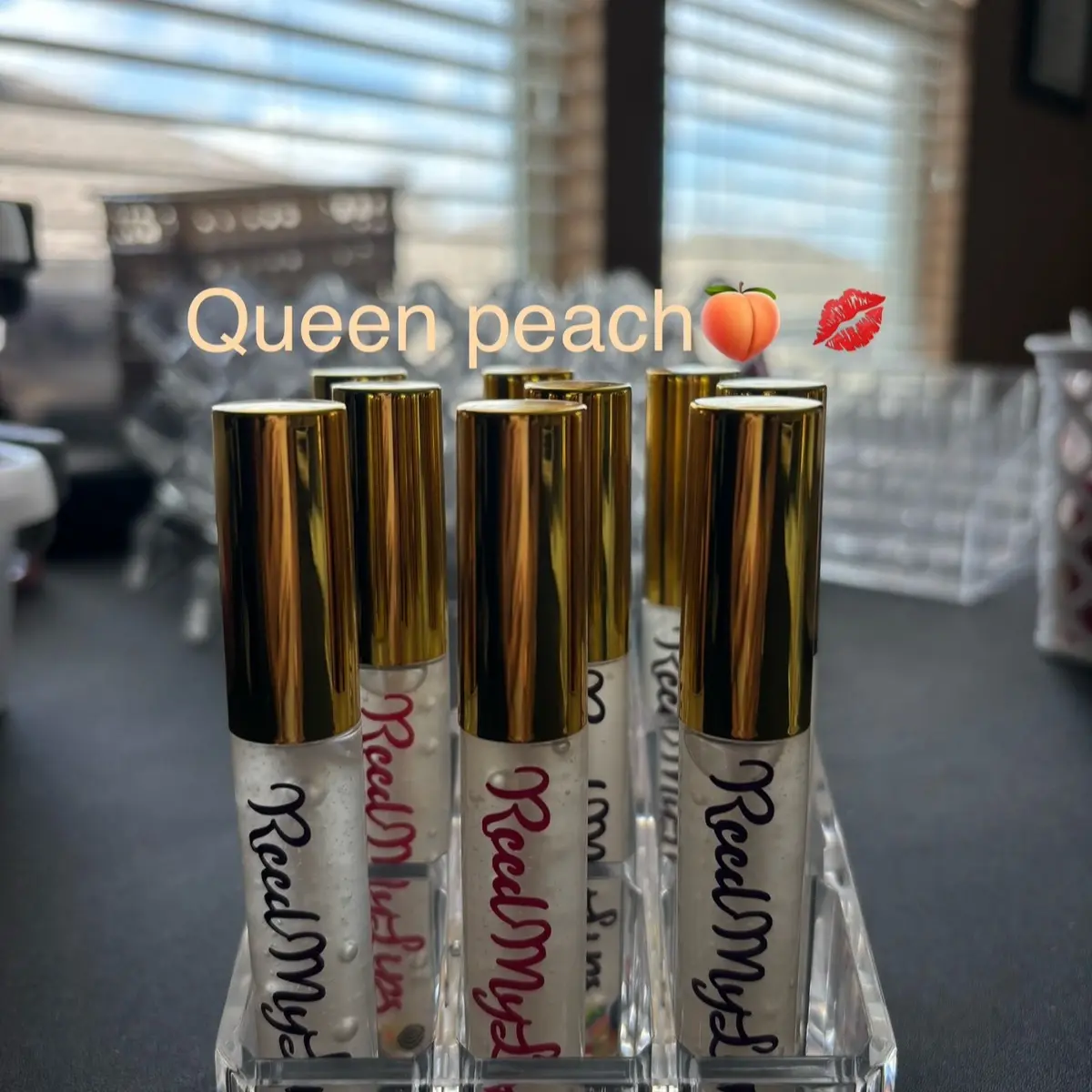 Reed My Lips Queen Peach Lip Gloss - Luxury, Gluten-Free, Cruelty-Free, Glossy Lipstick, Coconut Oil Base - Cosmetic, Makeup