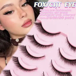 AYRMILLA 1/5/10/20 pairs fox/cat natural False eyelashes soft dramatic 3D mink eye black thin and long multi-layer short thick False eyelashes extended large volume False eyelashes makeup products cross wedding parties and club daily work Pack Cosmetic