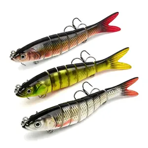 ReelCo Fishing Lures – Lifelike Swimbait with 3D Realistic Eyes, BKK Ultra Sharp Treble Hooks,8-Segment Jointed, Easy Catch, ABS Material ,Summer Gift