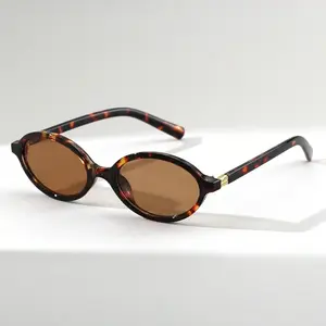 Women's Oval Small Frame Metal Temple Decoration Fashion Street Style Fashion Glasses For Summer Beach Vacation,Outdoor,Travel