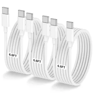 3-Pack 6.6FT 60W USB C to USB C Cable,Type C to Type C Cable,Fast Charging Cable for iPhone Air 17 16e 16 15 Pro Plus Pro Max,for Galaxy S25/S24,for iPad Pro/Air/mini,for MacBook Pro/Air and More