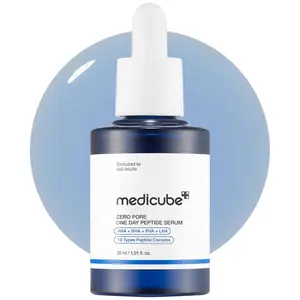 [Official Medicube Partner] Zero Pore One-day Peptide Serum 30mPore Refining & Oil Balancing Serum | AHA, BHA, PHA, LHA + Copper Peptide, Daily Pore-Focused Care for Firmness