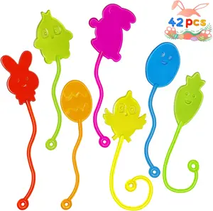 42 PCS Stretchy Sticky Hands, Bulk Party Favors, Easter Egg Fillers, Basket Stuffers, Goodie Bag Stuffers, Classroom Prizes, Carnival Birthday Party Supplies, Kids Easter Gifts