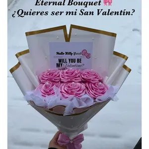 Eternal Bouquet "Gatita" - Pink Rose Bouquet Postcard for Valentine's Day