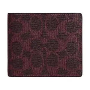 COACH 3-In-1 Wallet with Branded Print in Faux Leather for Women in Blackcurrant