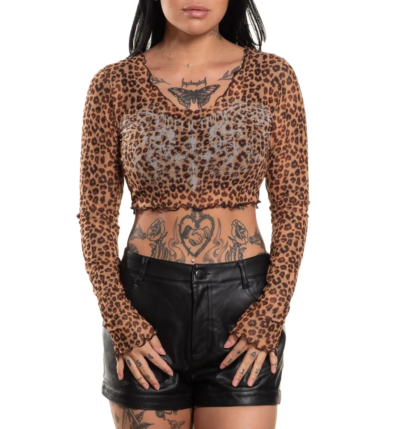 Affliction Women's Long Sleeve Shirt Winged Up