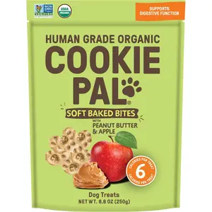 Cookie Pal  8.8 oz Organic Soft Baked Dog Treats - Peanut Butter & Apple - Case of 4