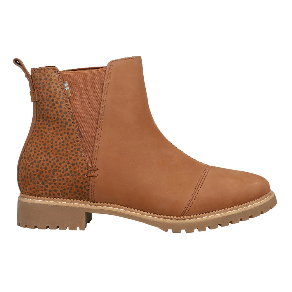 TOMS Womens Cleo Chelsea Casual Boots Ankle Low Heel 1-2" - Brown