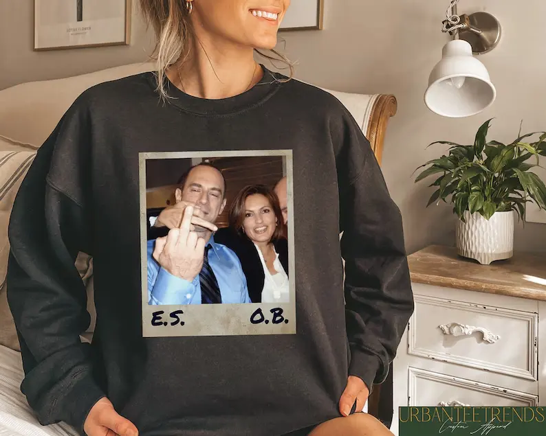 Retro Elliot Stabler And Olivia Benson SweatShirt, Elliot And Olivia Law And Order SVU, 90s Graphic, 90s Movie Sweater
