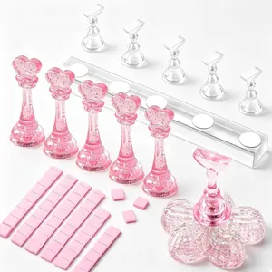 Magnetic Nail Stand for Press on Nails, Reusable Putty for DIY Nail Art, Home Salon Supplies for Beginners, Fake Nail Holder, Nail Art Kit