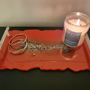 Ref and Silver Tray with handles