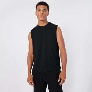 Plain Tank Top by Axism, Workout Menswear Activewear Sleeveless Tshirt Clothing Man Cotton Polyester