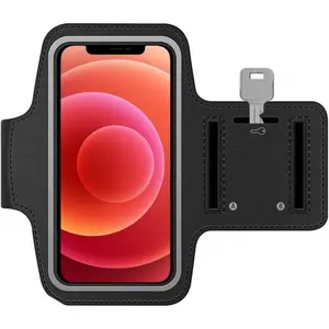 High-quality non-slip arm phone holder with touchscreen accessibility, adjustable wrist strap, and running pocket. Features hook-and-loop closure, fits all mobile phones. Ideal for outdoor sports, fitness and running, enhancing your overall experience