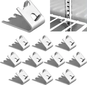 Freezer Shelf Clip,Stainless Steel Shelf Clip for Refrigerator,Freezer Cooler Shelf Support,Replacement Shelf Square Buckles Clips (10)