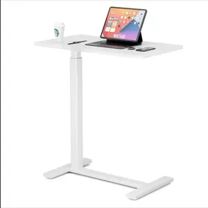 【Labor Day】【Deal】Overbed Bedside Table with Wheels, Mobile Standing Stand Up Rolling Laptop PC, Adjustable Height Tray, Side Computer Workstation for Home Use
