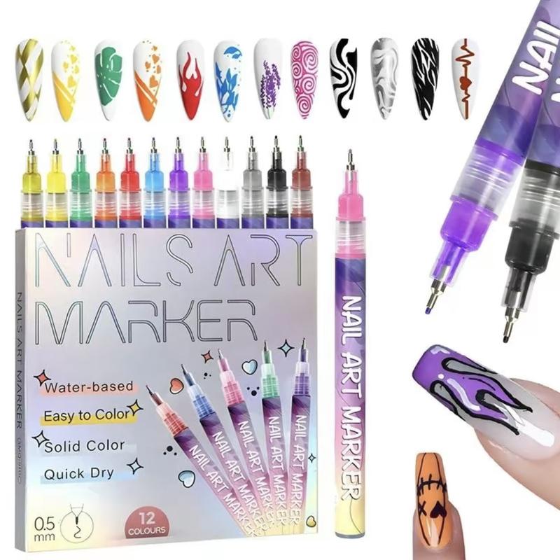 【TikTok Black Friday Exclusive】Cutics 12-Color Nail Art Pen Set - Quick-Dry Acrylic & 3D Dot Embroidery Dual Effects, DIY Salon-Level Nail Designs in 5 Mins  | Viral Nail Art Kit for Beginners & Pros, Easy Gel-Like Finish, Perfect for Holiday Gifts