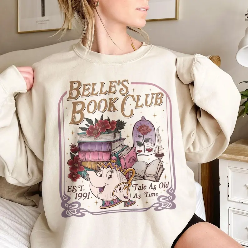 Belle's Book Club Sweatshirt, Tale As Old As Time Belles Book Cafe Shirt, Belle Princess Book Tee