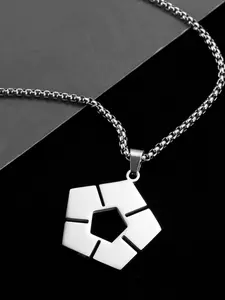 Trendy Blue Prison Football Necklace, Bluelock Logo Pendant, Anime Titanium Steel Charm Jewelry, Fashionable Accessory for Fans
