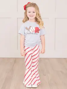 Grey Baseball Bell Bottom Outfit