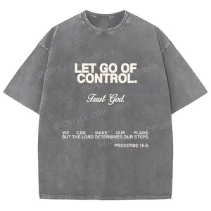 Trust God Unixes Washed T-Shirt, Christian t shirts, Christian Jesus  t shirts, Vintage 90s Graphic Tee Gift Cotton Top Womenswear, Mineral color