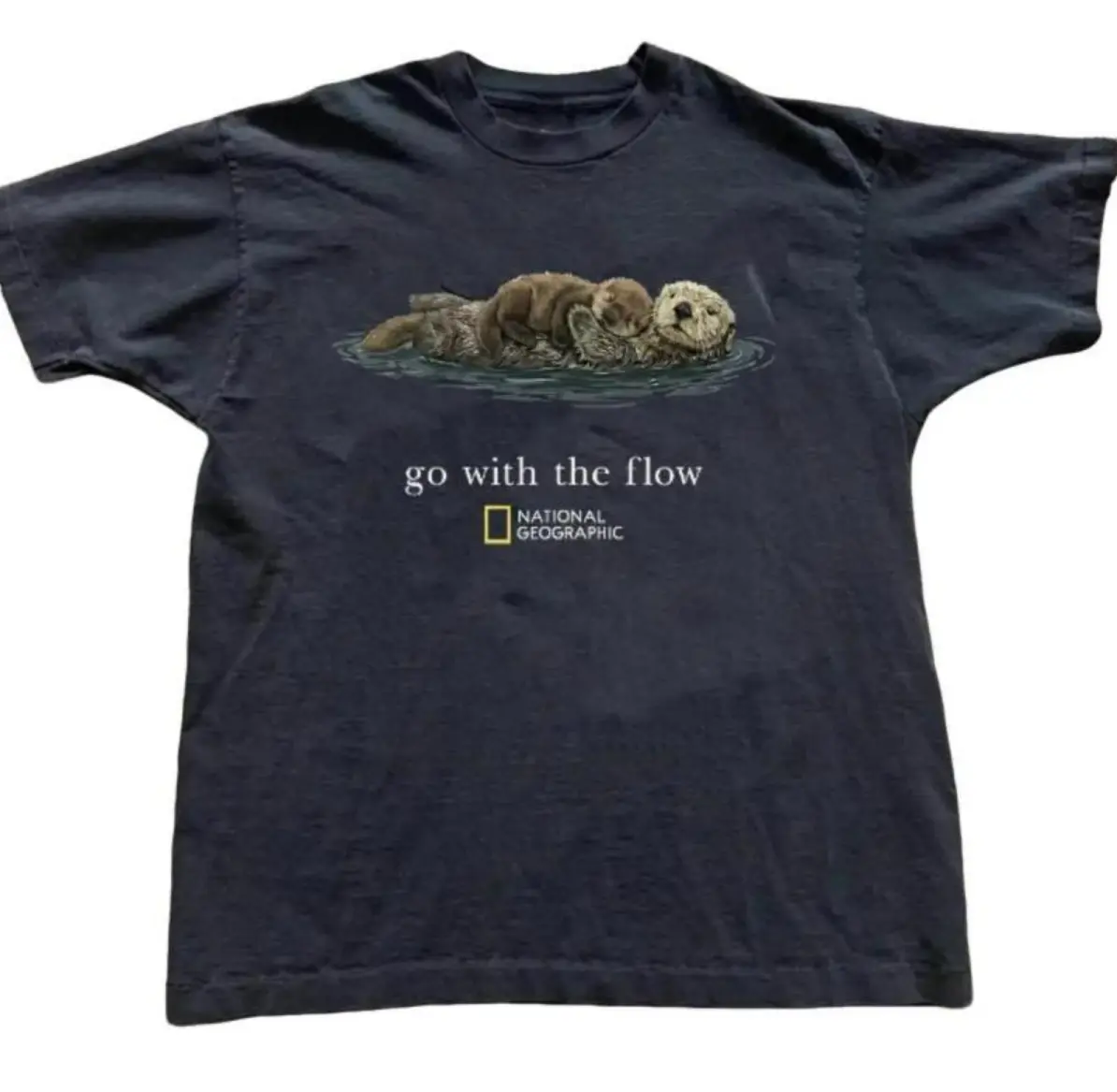 National Geographic "Go with the Flow" Unisex T-Shirt, Gift Cotton Womenswear Casual Everyday