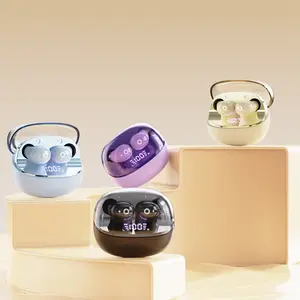 Hidden ultra-small earphones, in-ear sleep headphones, invisible work noise-canceling, sports earphones with battery display, 2025 new model, suitable for all mobile phone audio, blue electronic Earbud Headset Digital