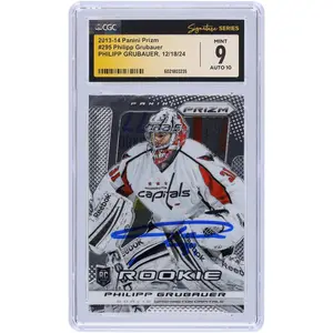 Philipp Grubauer Washington Capitals Autographed 2013-14 Panini Prizm #295 CGC Fanatics Witnessed Authenticated 9/10 Rookie Card - Fanatics Authentic Certified