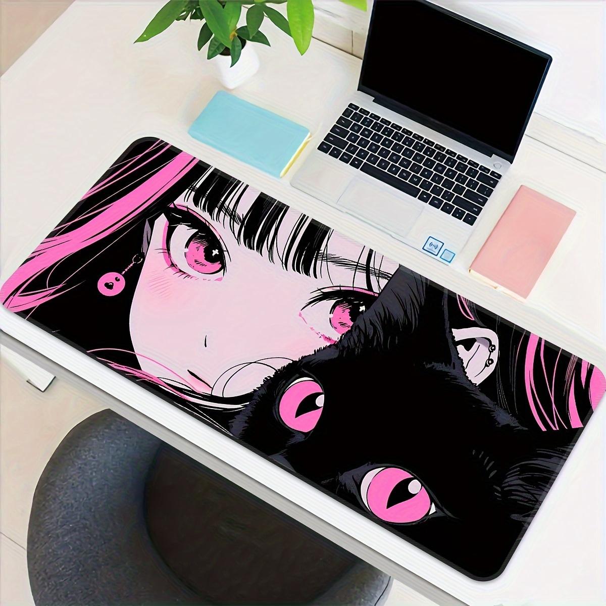 Cat large gaming electronic sports computer oversize lengththen and thicken mouse pad desktop mat table mat non-slip mouse pad washable rubber material mouse pad with Precision Lock edge gift