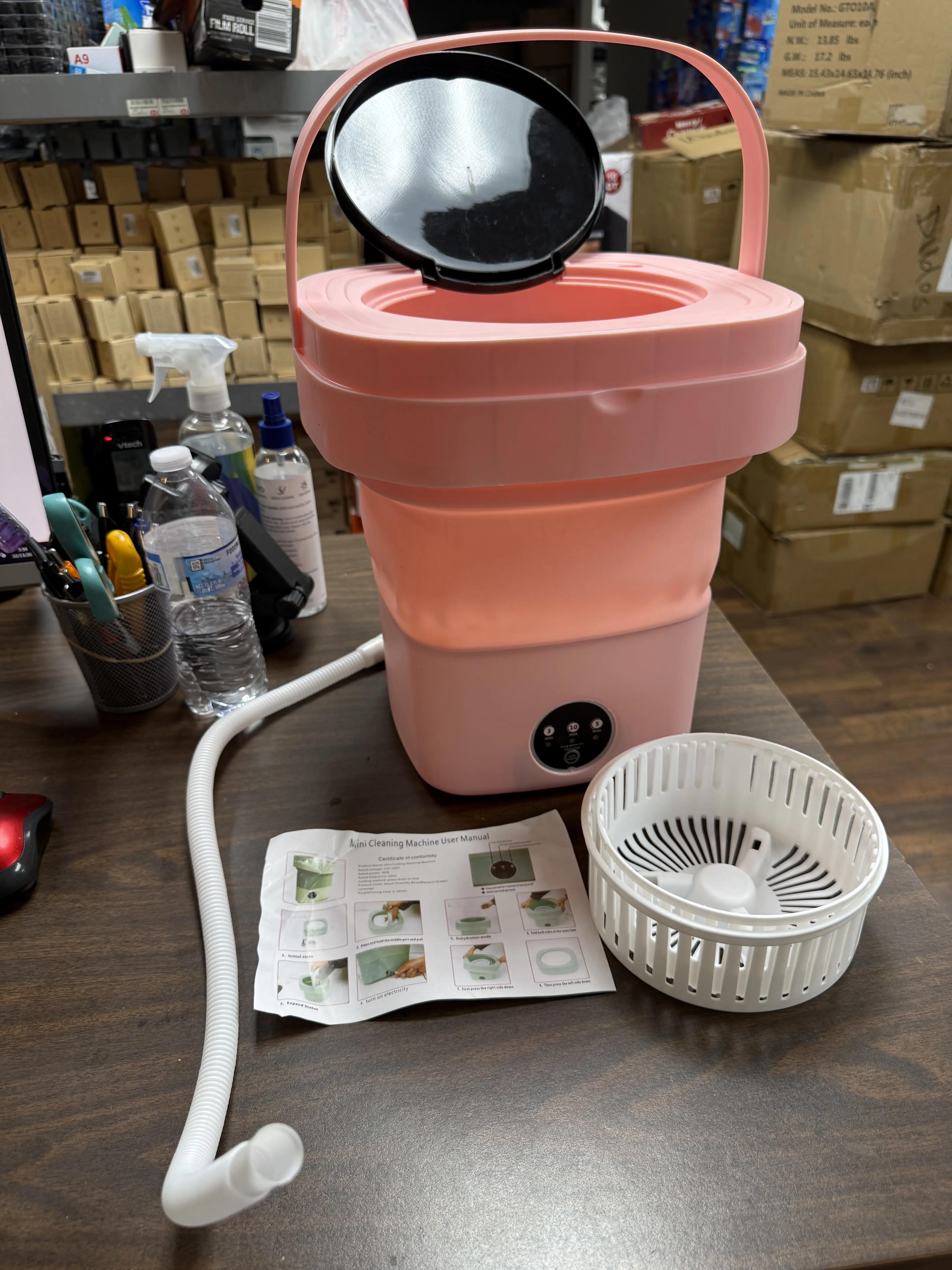 Mini Portable Folding Washing Machine - Compact Lightweight Space-Saving Design for Small Laundry Loads Ideal for Travel Dorms Apartments RVs