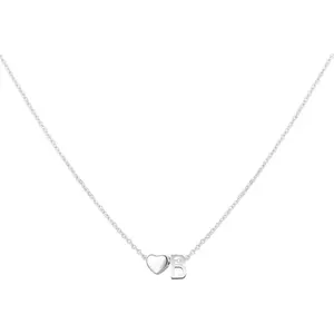 Heart Initial Necklace for Women Stainless Steel Tiny Heart Letter Necklace Personalized Name Necklace