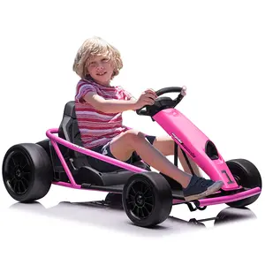 Kids' 24V Drifting Electric Ride-On Kart with Ride on Wheels, Dual 300W Motors, 8Mph Speed, Roomy Seats, Music Speakers, Safety Features for Ages 8-12
