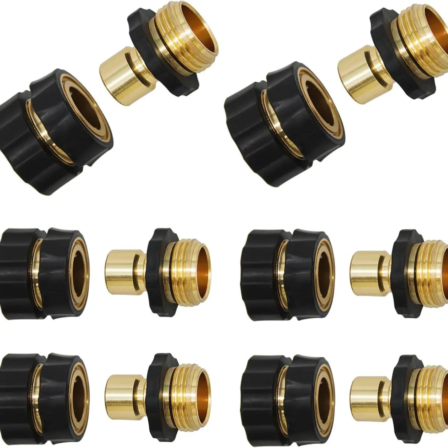 Garden Hose Quick Connectors 3/4-Inch Male and Female, 4-6 Set Plastic+Aluminum Outdoor Tool Accessory, Leak Proof Seal, Easy Connection Lawn Care Item, Father’s Day Gift-HH