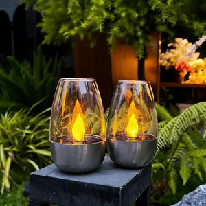 Solar LED Tea Lights IP65 Waterproof Dusk-to-Dawn Warm Flickering Glow for Outdoor Gardens Patios