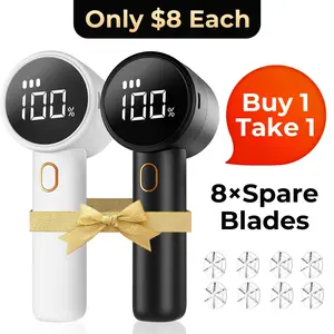 [Frsara] 2026 Edition Lint Remover Free 8 Spare Blades Cordless Fabric Shaver Rechargeable Portable Sweater Defuzzewith 3 Speeds Digital LED Display for Clothes Furniture Sweater Couch Blanket