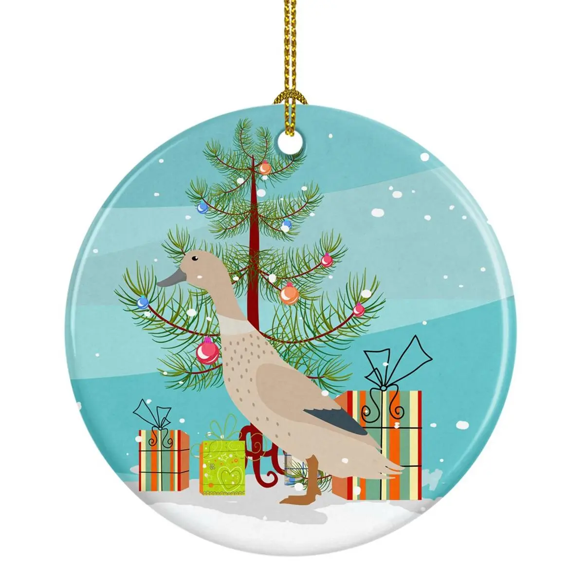 West Harlequin Duck Christmas Ceramic Ornament