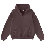 FAIABLE Hoodies Vintage Acid Washed Heavyweight Fleece Half Zip Unisex Hoodie with Kangaroo Pocket & Earbud Sleeve Pocket Casual Aesthetic Streetwear Style Essential Comfort Hoodies