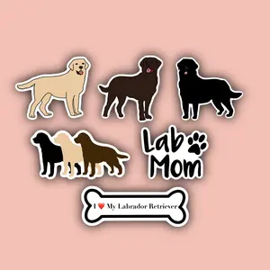 Labrador Retriever Sticker Pack - Waterproof Stickers - Black Lab - Chcolate Lab - Yellow Lab - Lab Mom - I Love My Lab