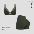 MFVIM Women’s Autumn 2-Piece Activewear Gym Sets - Strappy Workout Bra, High-Waisted Solid Slim-Fit Shorts, Gym Workout Apparel for Yoga & Fitness,sohochic