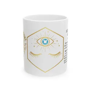 Mystical Eye Ceramic Mug | Spiritual Gift, Daily Motivation, Meditation Accessory, 11oz & 15oz Sizes