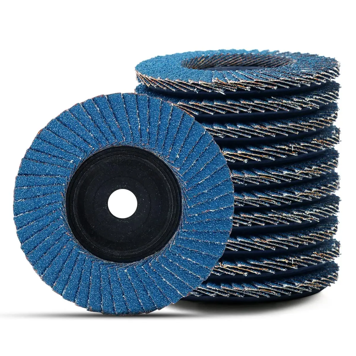 3 x 3/8 Inch Flap Discs for Angle , 60 Grit Flap Sanding Disc, Type 27 Grinding Wheel for Stainless Steel, Sheet Metal 10 Pack