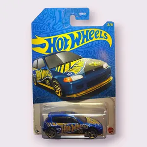 Hot Wheels '92 Honda Civic EG 58th Anniversary Series 2/6 Blue & Gold HD854 Collectible Diecast Car