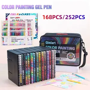 162/234 Colors Painting Gel Pen Set, Professional Color System, 168/252 Pack, 0.6mm Needle Tip, Art Supplies for DIY, Coloring, Scrapbooking, Art Materials