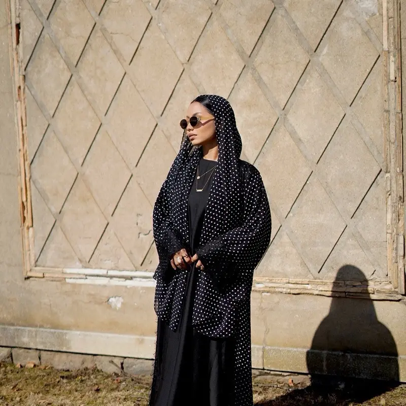 Polka Dot & lace abaya