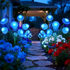 Solar LED Jellyfish Mushroom Lights, Garden Landscape Lighting, Outdoor Lawn Decor, Outdoor Decorative Light, Sensor Control, Perfect for Pathways, Set of 2