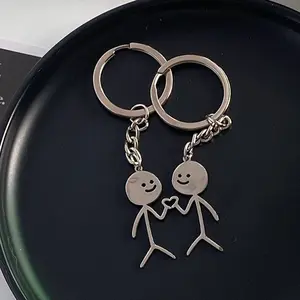 2 Pcs Funny Keychain for Women,Stickman Love Matching Keychains for Couples,Couple Keychain,Best Friend Keychain