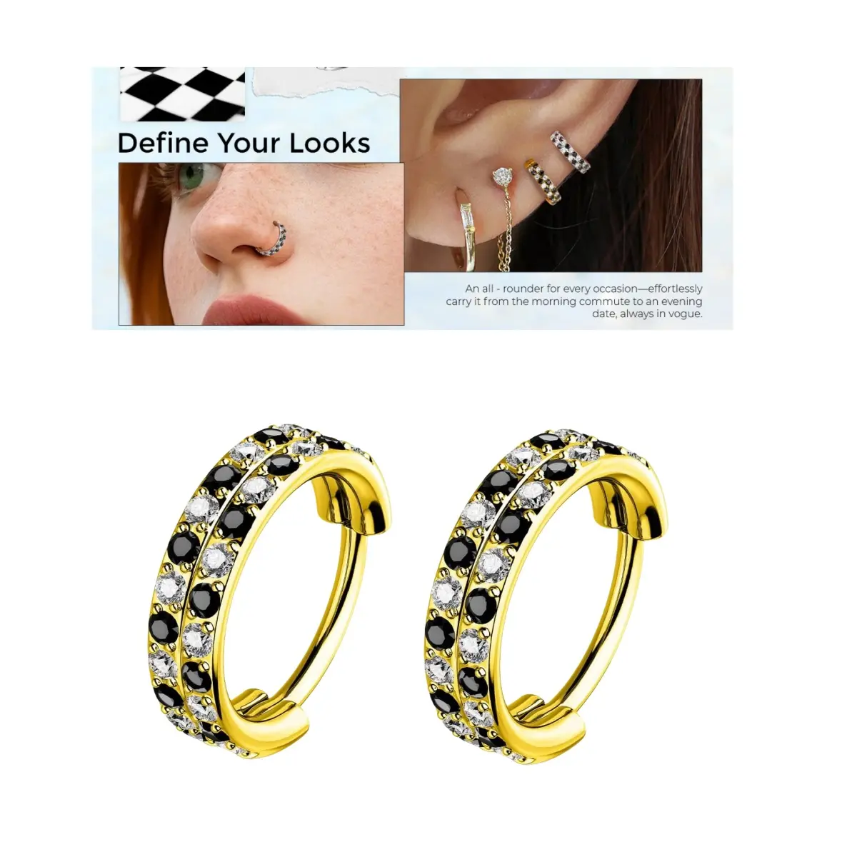 2pcs gold checker