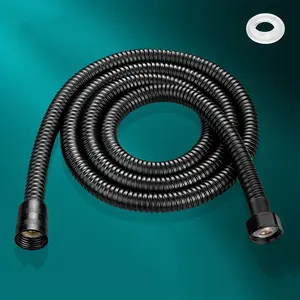 1.5m Silver Color Reinforced 304 Stainless Steel Shower Hose, Explosion-Proof Shower Head Pipe, Essential Bathroom Accessory, Shower Head Replacement