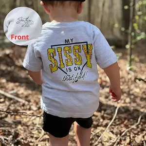 Softball My Sissy on the Field Boy's Youth and Adult T-Shirt or Sweatshirt, baseball shirt, game day outfit, toddler clothes, Trending tee, Youth Clothing, family shirt, birthday gift, summer outfit